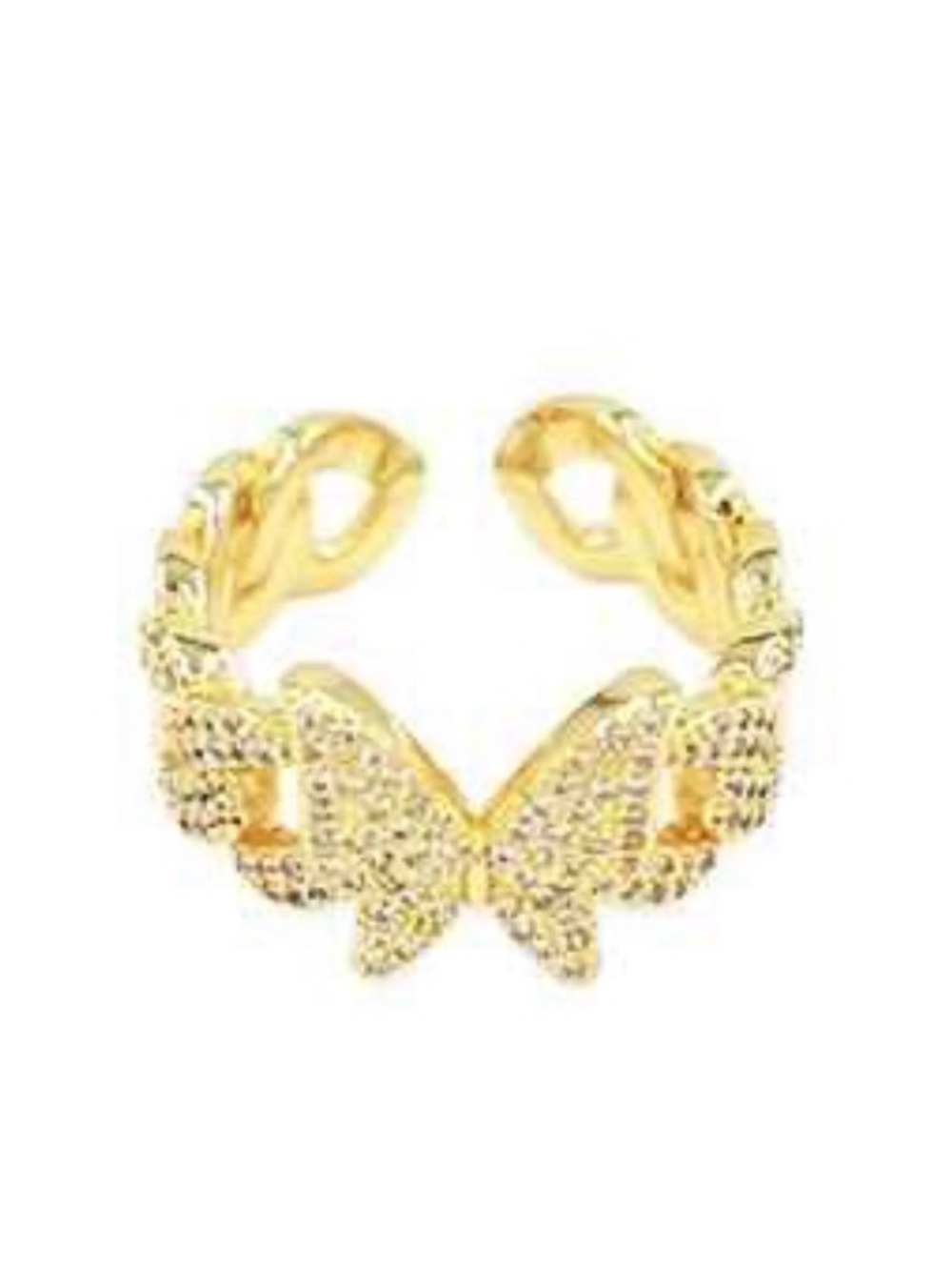 Gold Butterfly Crystal  Ring - Women's Jewelry